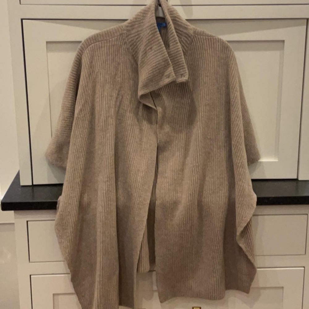 Cozy Tan Knit Shawl
